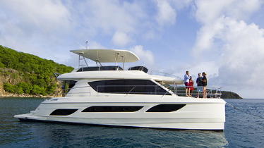 Boat on the water with people on the stern