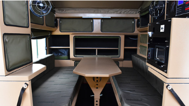 Interior boat cabin with Caframo fan mounted